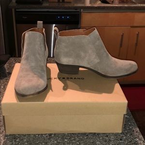 Beige lucky brand booties.
